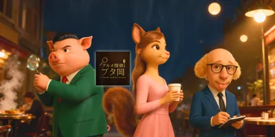 グルメ探偵『ブタ岡』